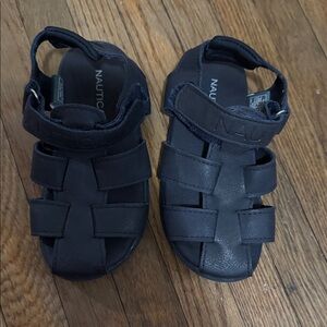 Nautica Boys Navy Hook-and-Loop Fisherman Sandals